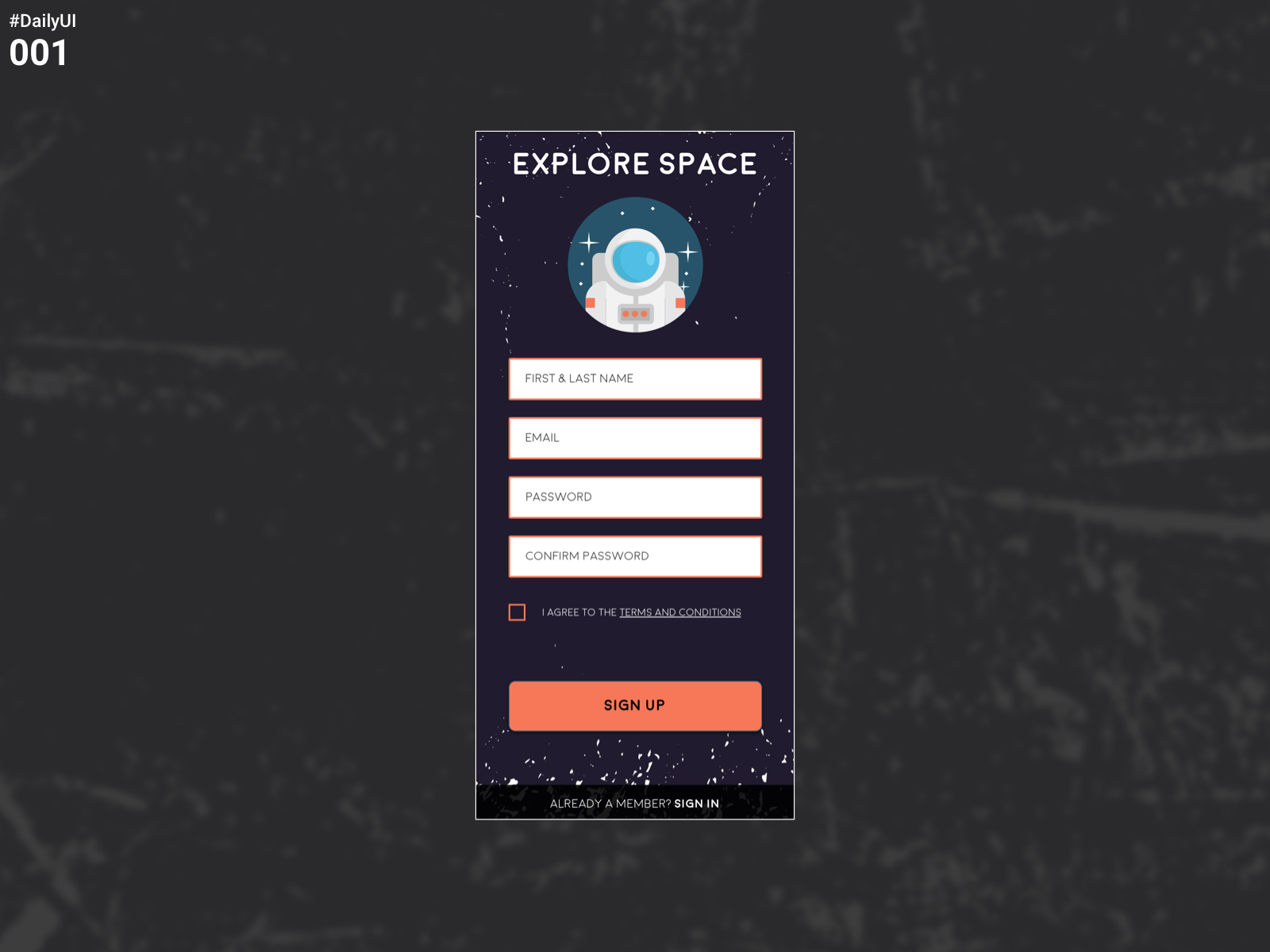 DailyUI Challenge 001 - Sign Up Page
